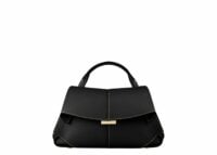 polene mokki mini edition textured black with ecru stitching 1 1