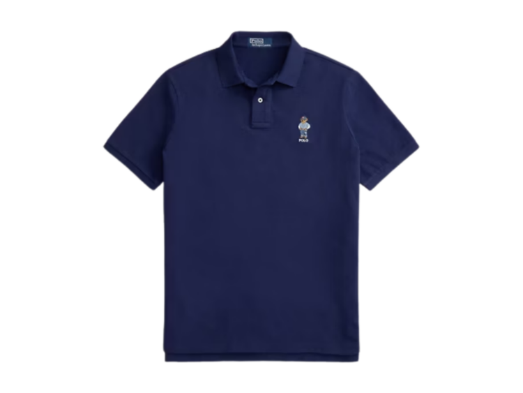 polo ralph lauren classic fit polo bear mesh polo shirt cruise navy heritage bear 1 1