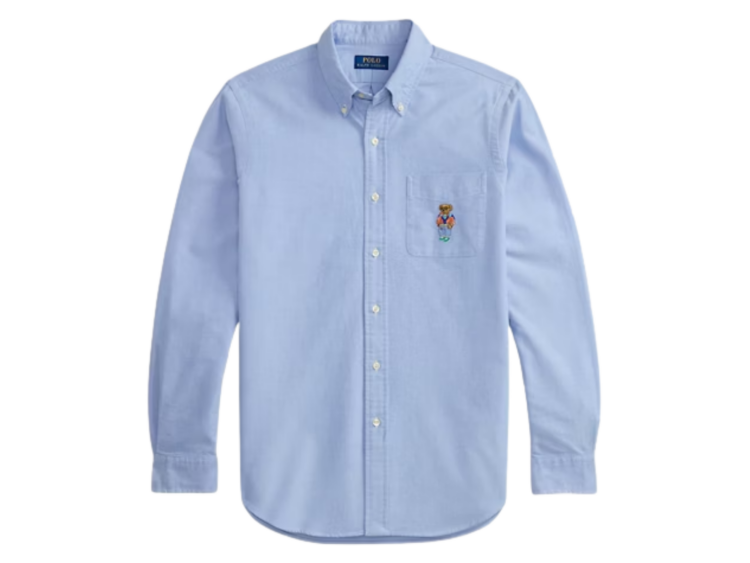 polo ralph lauren custom fit polo bear oxford shirt blue harbour island bear 1 1