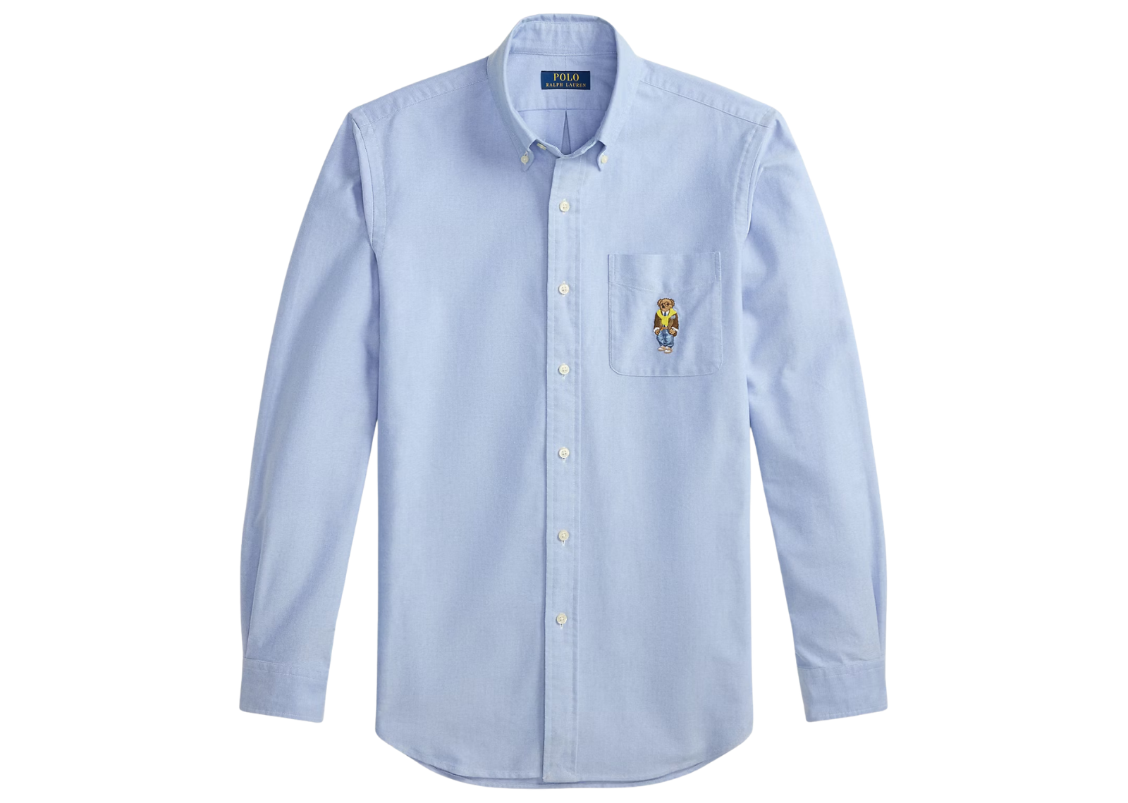 polo ralph lauren custom fit polo bear oxford shirt blue heritage bear 3 1