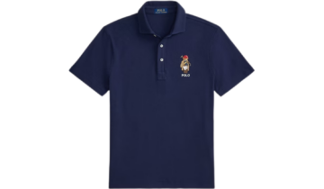 Polo Ralph Lauren Custom Slim Fit Polo Bear Mesh Polo Newport Navy Bear