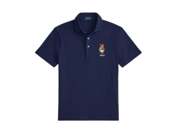 polo ralph lauren custom slim fit polo bear mesh polo newport navy bear 1 1