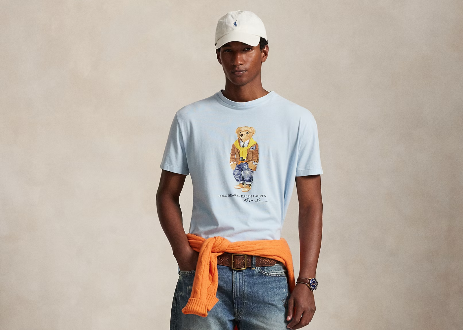 polo ralph lauren custom slim fit polo bear t shirt blue heritage bear 2 1