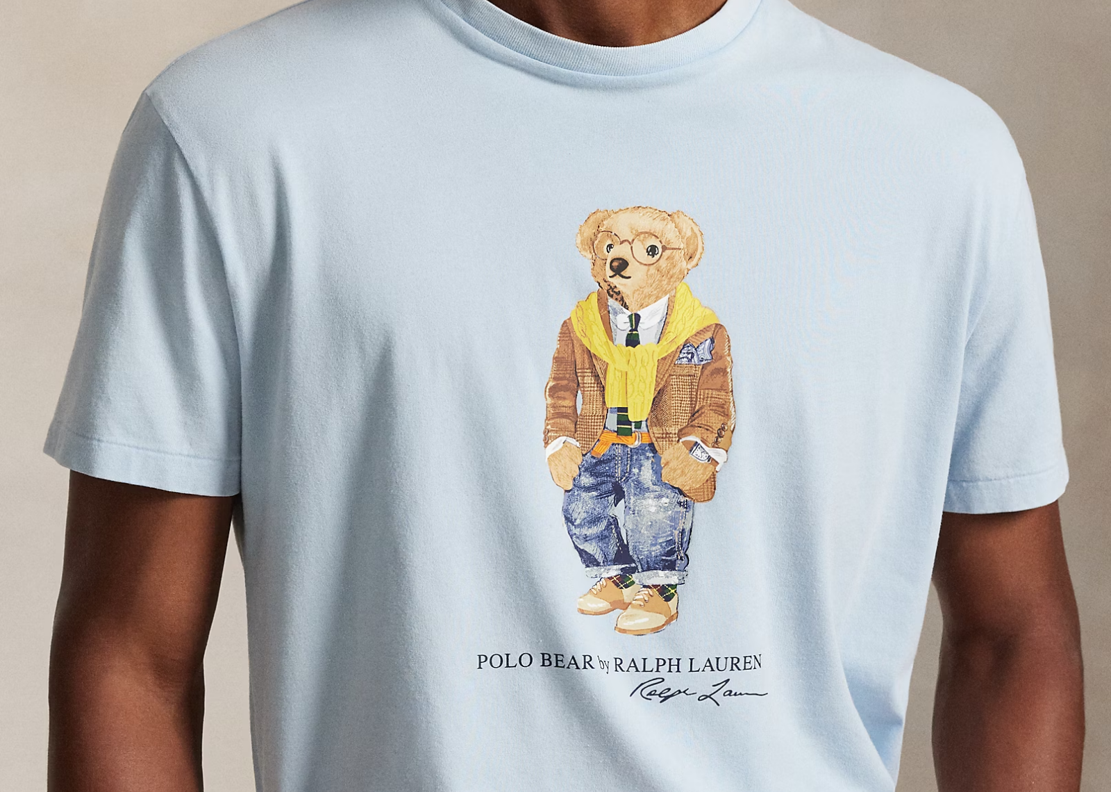 polo ralph lauren custom slim fit polo bear t shirt blue heritage bear 3 1