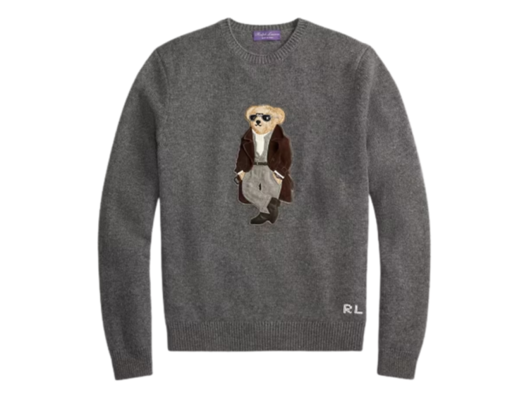 polo ralph lauren polo bear cashmere jumper medium grey melange 1 1