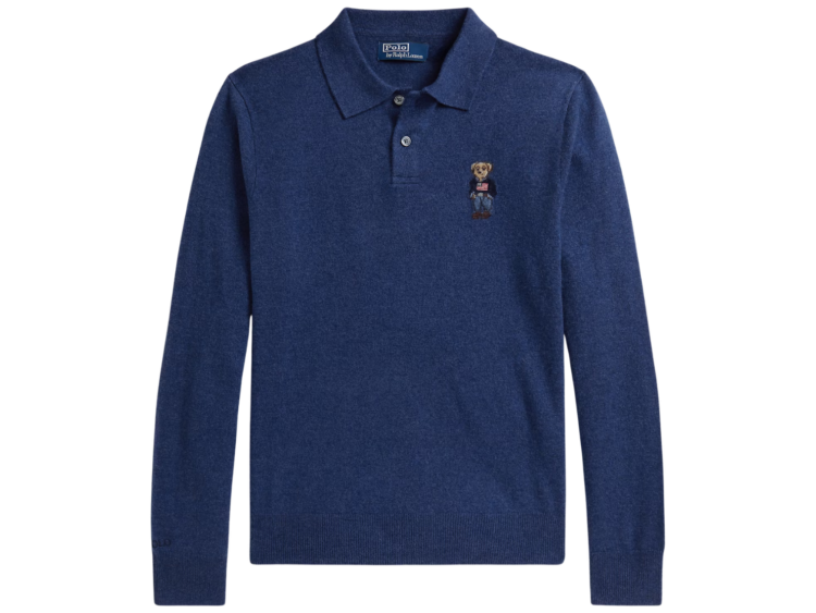 polo ralph lauren polo bear cashmere jumper rustic navy heather 1 1