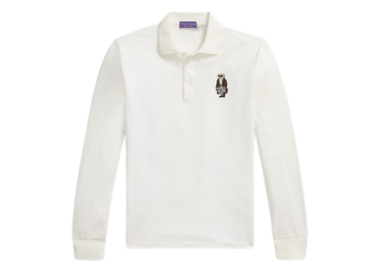 Polo Ralph Lauren Polo Bear Cotton Cashmere Polo Shirt Classic White