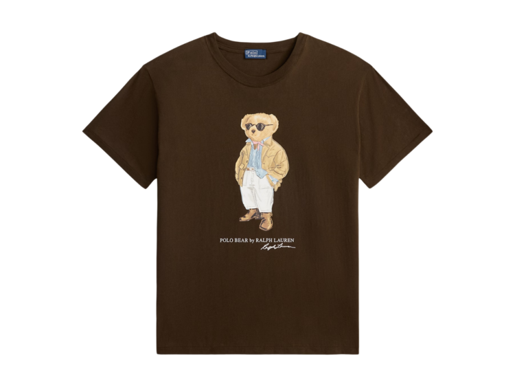 polo ralph lauren polo bear cotton jersey t shirt dark brown 1 1
