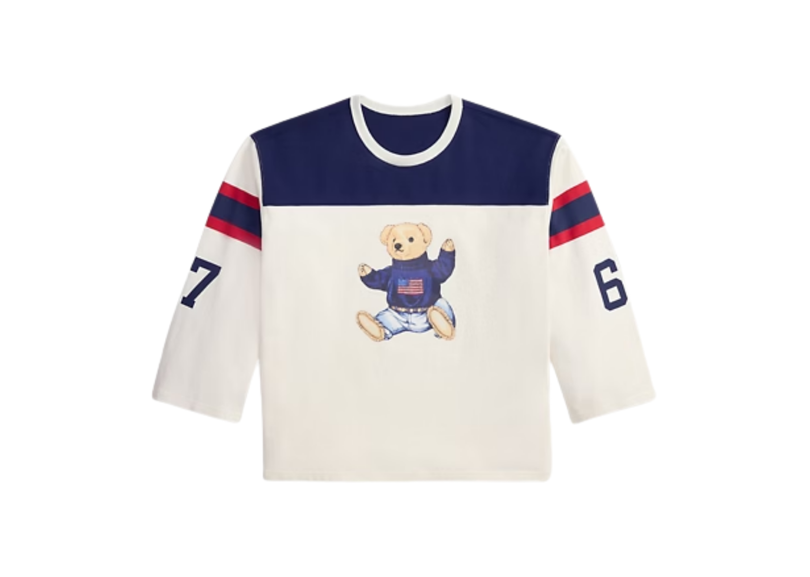 polo ralph lauren polo bear cotton jersey t shirt warm white newport navy 1 1