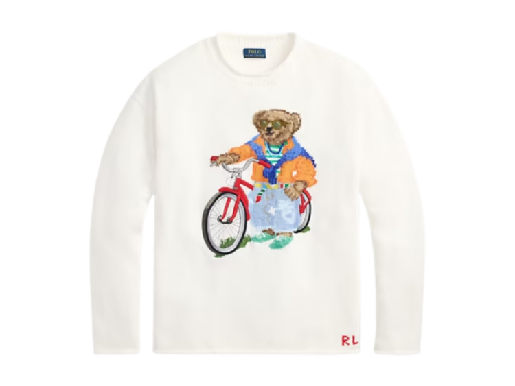 polo ralph lauren polo bear cotton roll neck jumper deckwash white 1 1