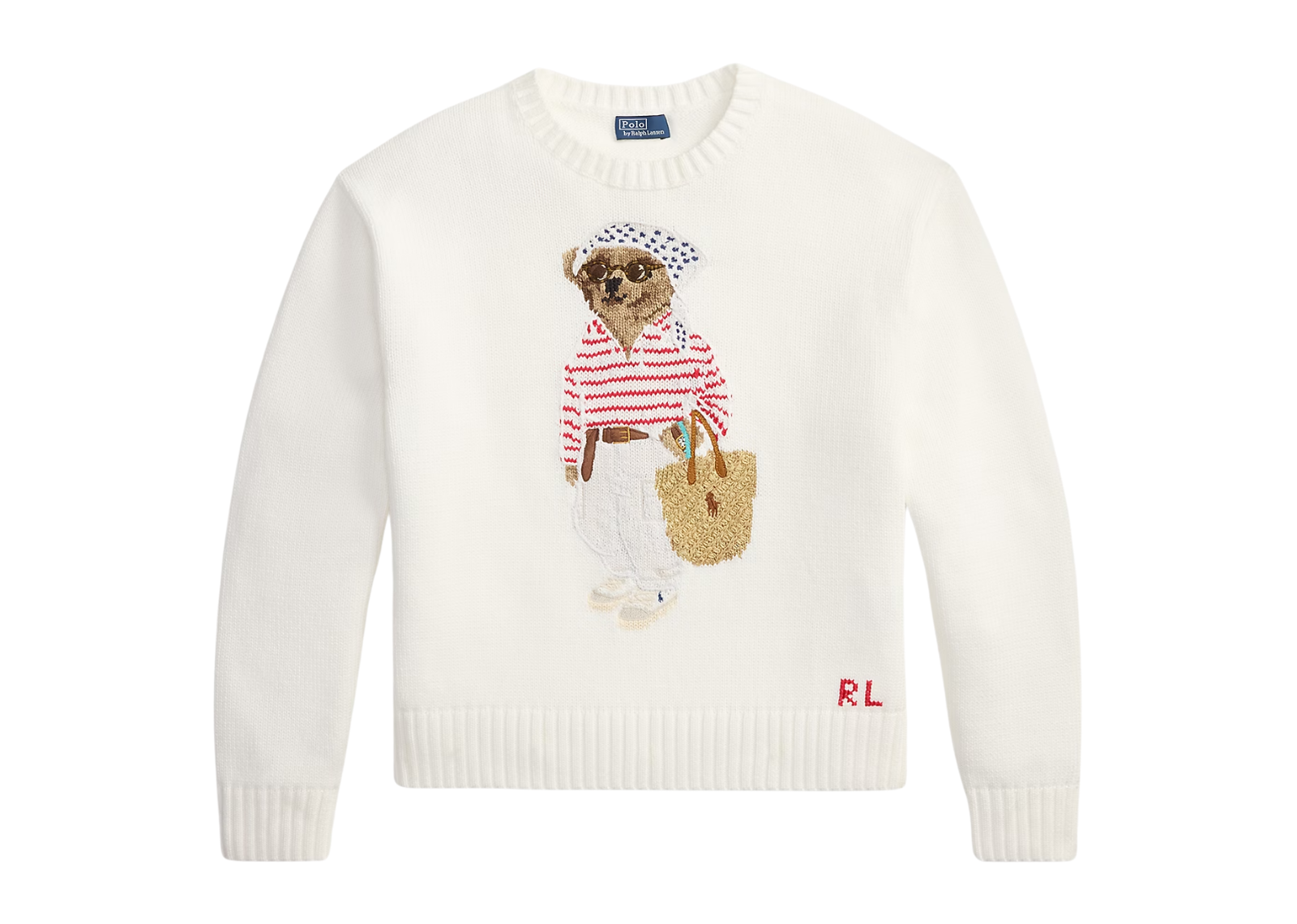 polo ralph lauren polo bear crewneck jumper white multi 1 1