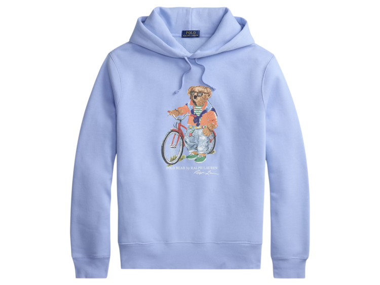 polo ralph lauren polo bear fleece hoodie austin blue summer bear 1 1
