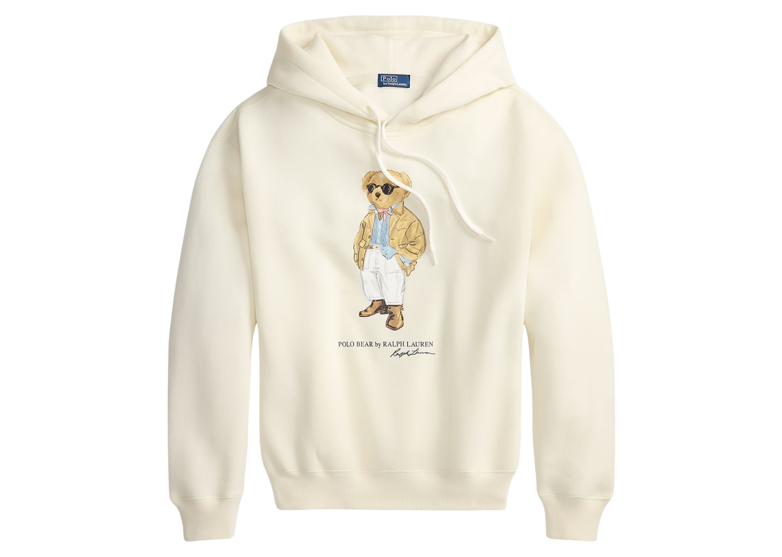 polo ralph lauren polo bear fleece hoodie parchment cream 1 1