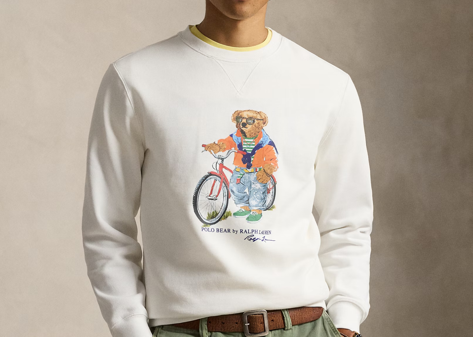 polo ralph lauren polo bear fleece sweatshirt white summer bear 3 1