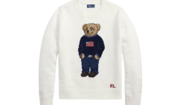 Polo Ralph Lauren Polo Bear Linen Cotton Crewneck Jumper Deckwash White Multi