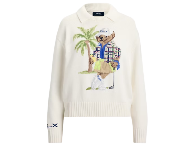 polo ralph lauren polo bear performance polo jumper white splash multi 1 1