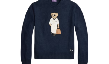Polo Ralph Lauren Polo Bear Silk Linen Jumper Classic Chairman Navy