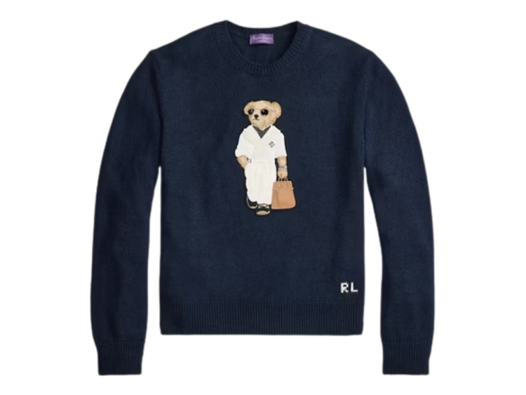 polo ralph lauren polo bear silk linen jumper classic chairman navy 1 1