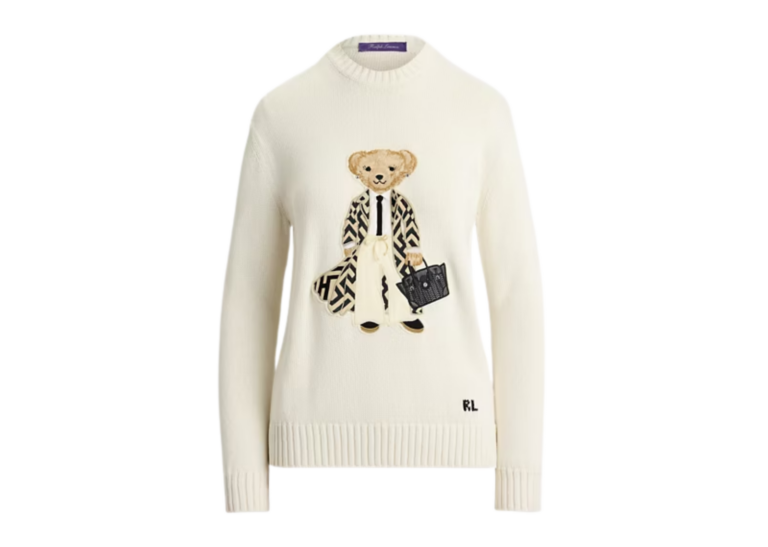 Polo Ralph Lauren Spring Polo Bear Silk Jumper Cream