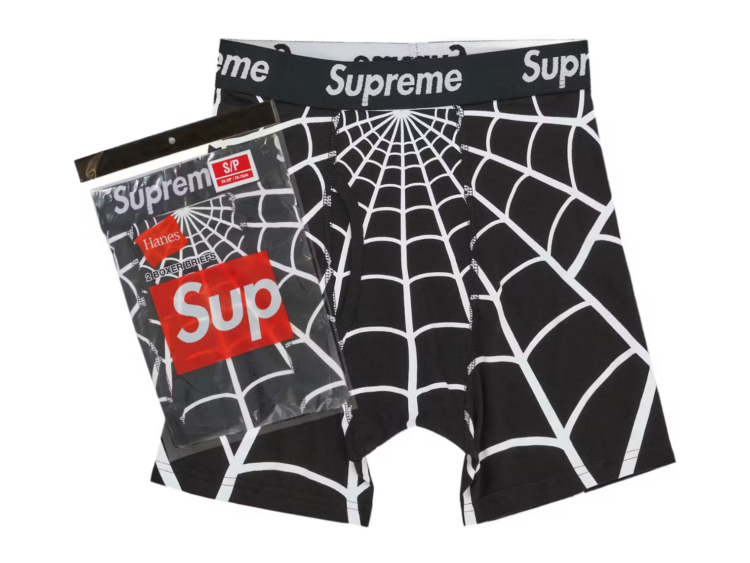 supreme hanes spider man boxer briefs 2 pack black 1 1