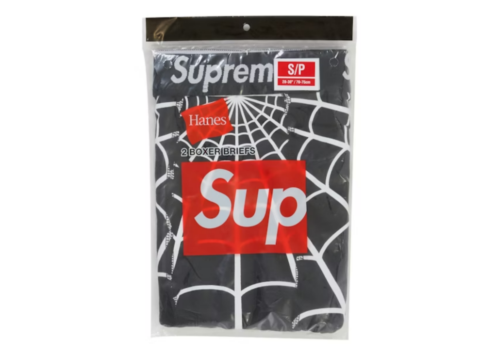 黒　Supreme Hanes Spider-Man Boxer Briefs Supreme Hanes Spider-Man Boxer Briefs (2 Pack) Black - SUP-SUPREM