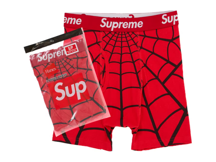 supreme hanes spider man boxer briefs 2 pack red 1 1