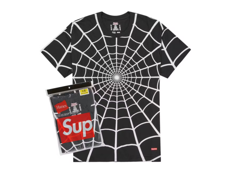 supreme hanes spider man tagless tees 2 pack black 1 1