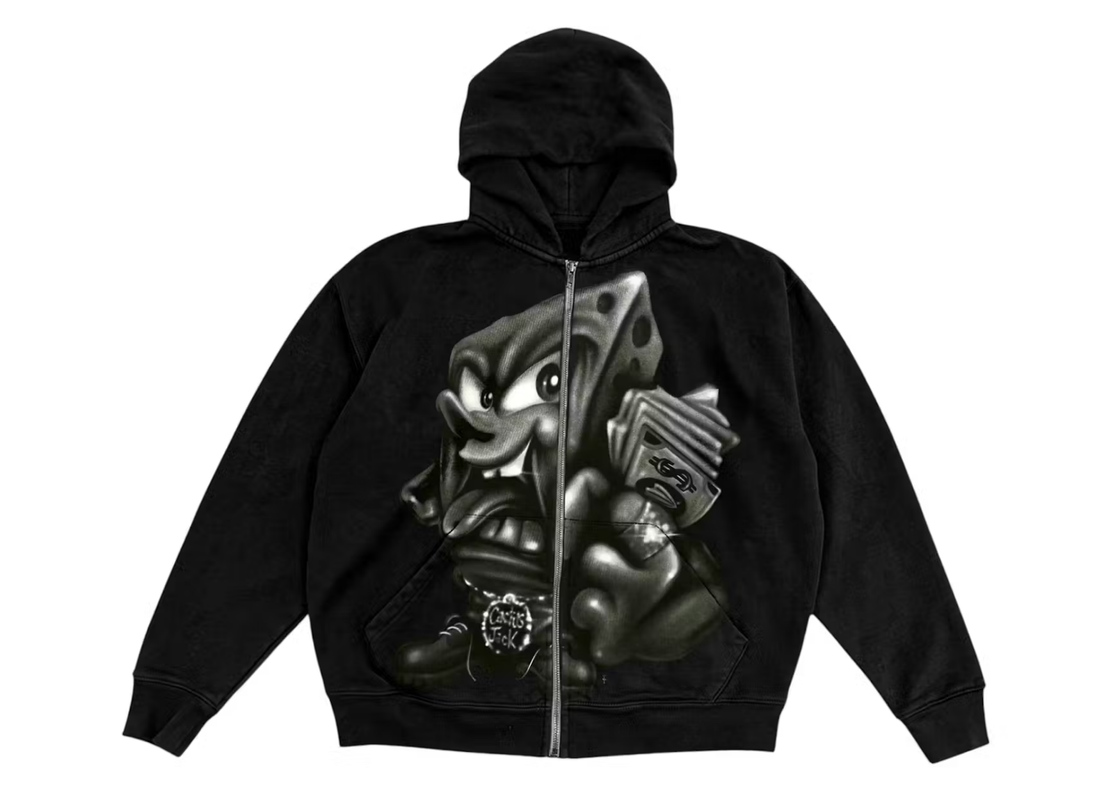 travis scott cactus jack x spongebob legal tender zip hoodie black 1 1