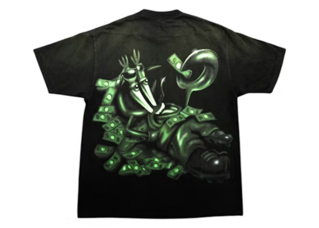 Travis Scott Cactus Jack x Spongebob Mr Krabs Tee Black - TRA
