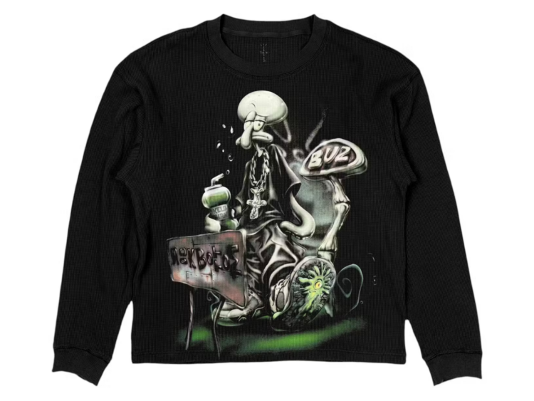 travis scott cactus jack x spongebob rock bottom longsleeve thermal black 1 1