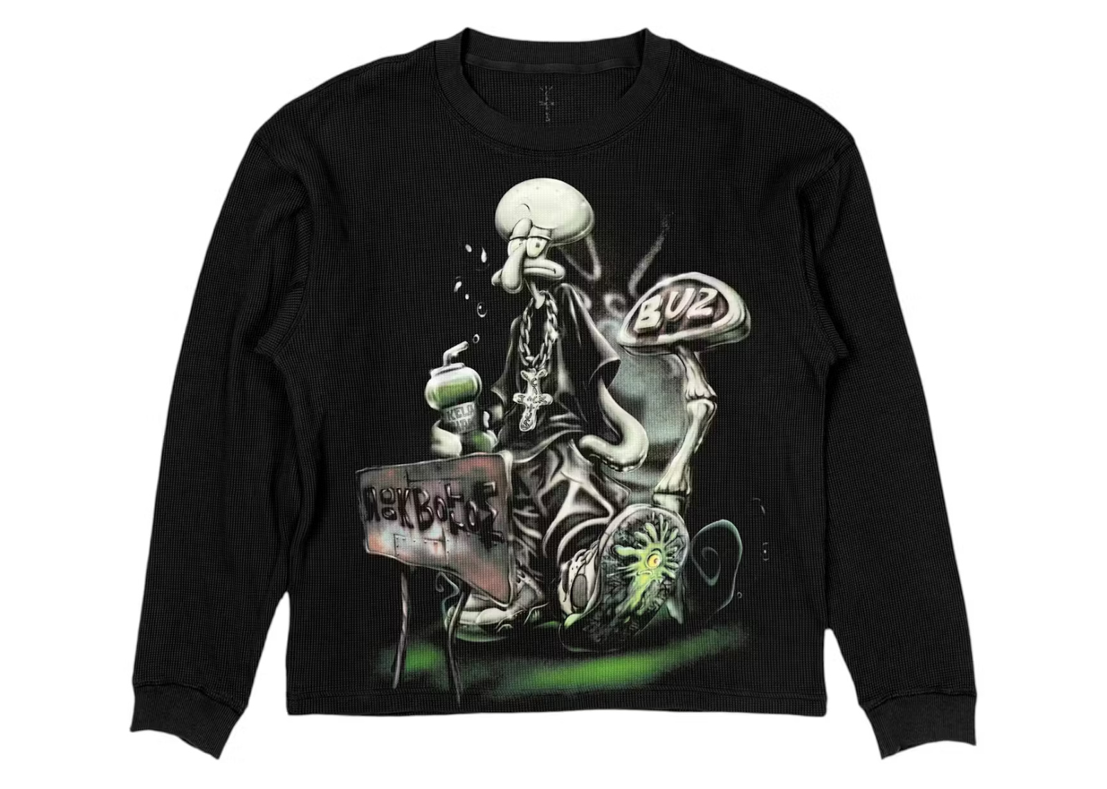 travis scott cactus jack x spongebob rock bottom longsleeve thermal black 1 1