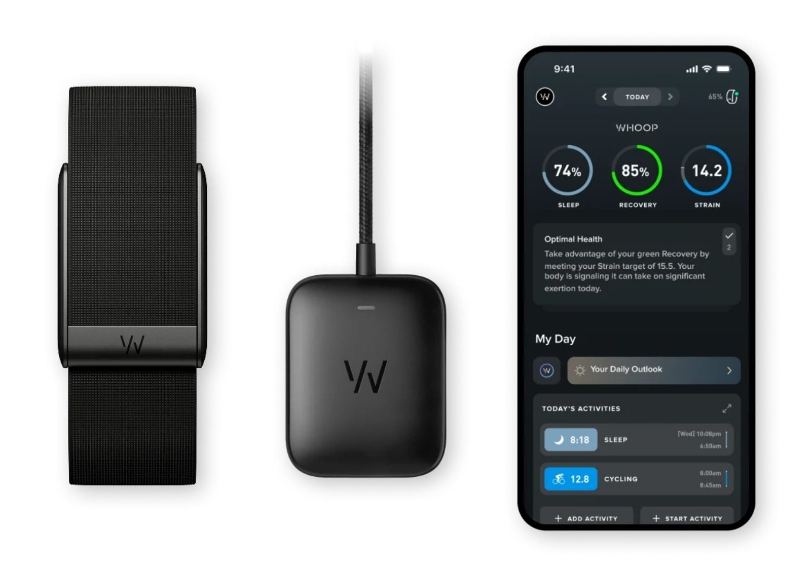 whoop 50 graphite superknit band 12 month one membership 2 1