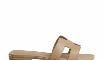 Hermes Oran Sandal Camel Box Calfskin Leather