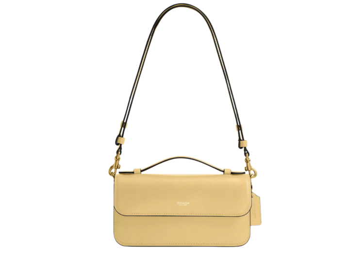 coach elora top handle crossbody bag brass/yellow