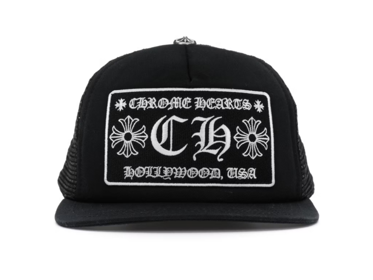 chrome hearts ch hollywood trucker hat blackblack 1 1
