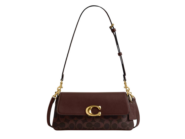 coach jet shoulder bag in signature canvas brassmaple 1 1