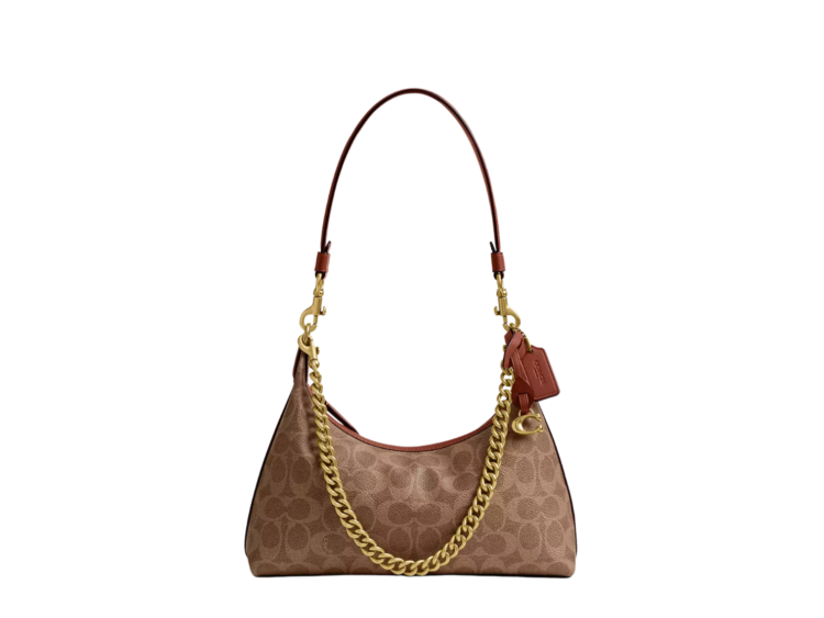 coach juliet shoulder bag 25 in signature canvas brasstan caramel 1 1