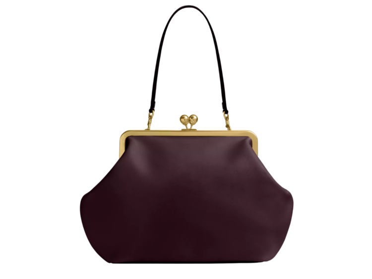 coach large kisslock frame bag brassblack currant 1 1