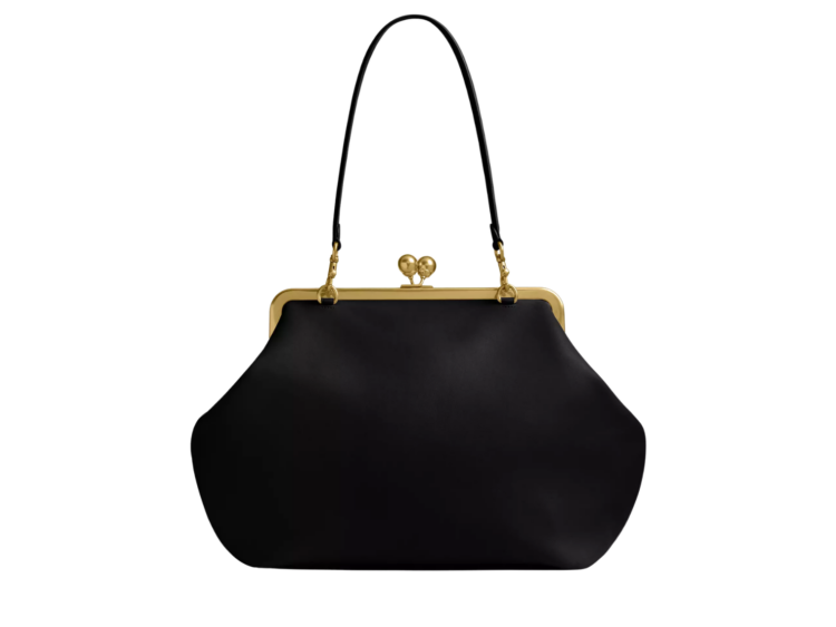 coach large kisslock frame bag brassblack 1 1