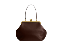 coach large kisslock frame bag brassdark brown 1 1