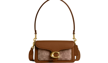 Coach Tabby Shoulder Bag 20 In Signature Canvas Brass/Tan Brown