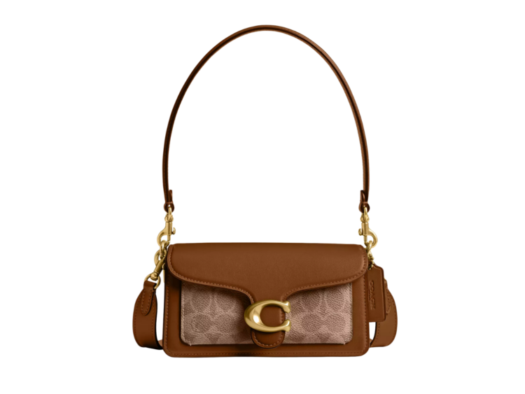 coach tabby shoulder bag 20 in signature canvas brasstan brown 1 1