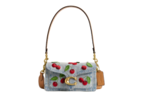 coach tabby shoulder bag 20 with cherry embroidery brassdenim 1 1