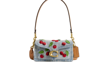 Coach Tabby Shoulder Bag 20 With Cherry Embroidery Brass/Denim