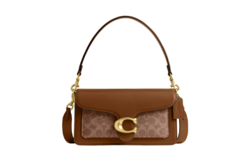 Coach Tabby Shoulder Bag 26 In Signature Canvas Brass/Tan Brown