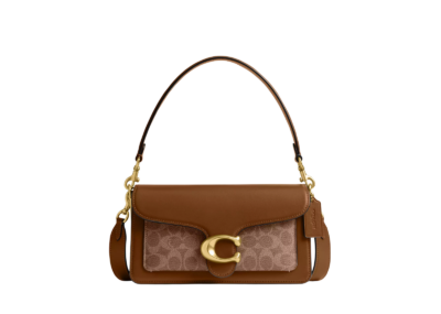 coach tabby shoulder bag 26 in signature canvas brasstan brown 1 1