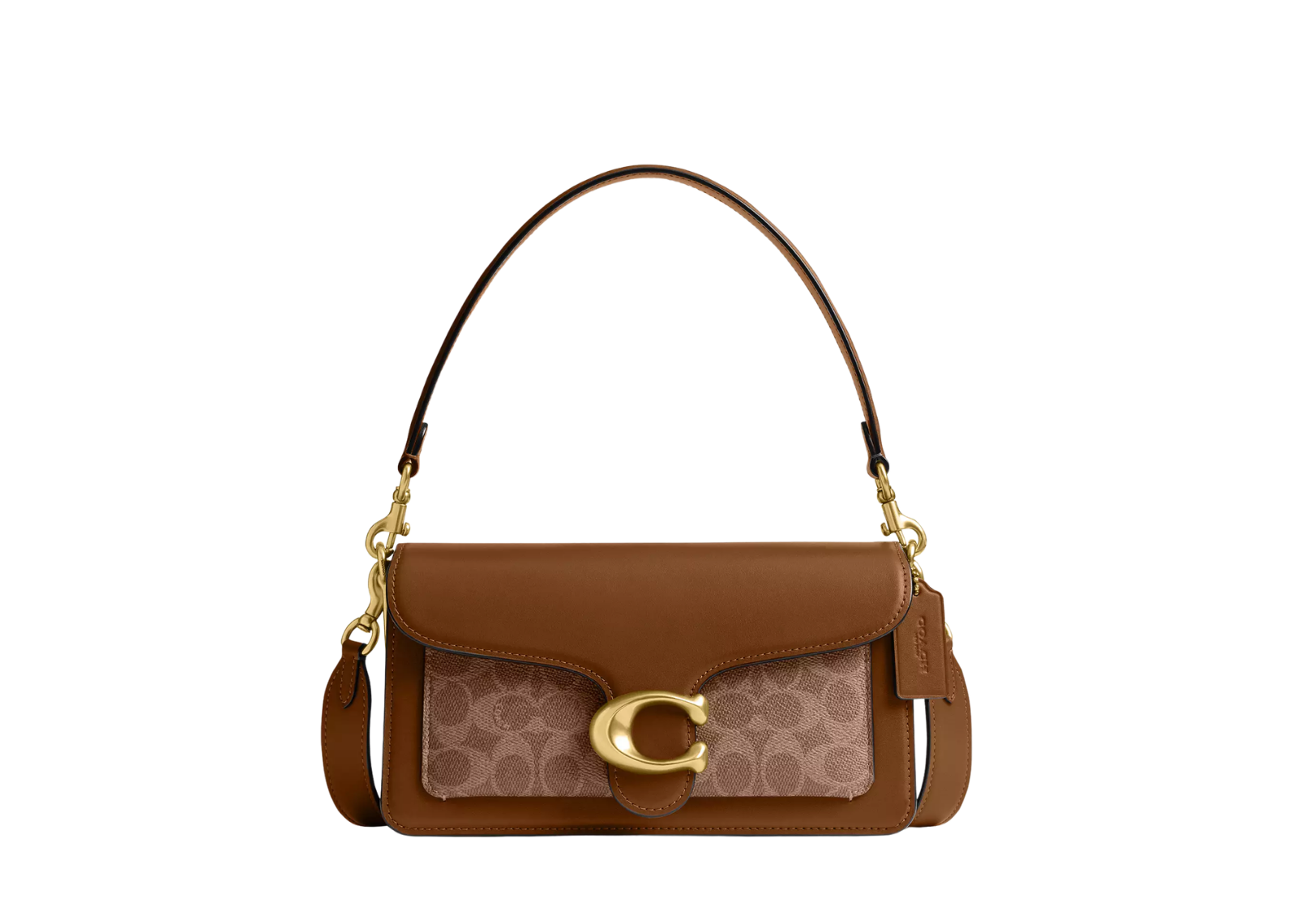 coach tabby shoulder bag 26 in signature canvas brasstan brown 1 1