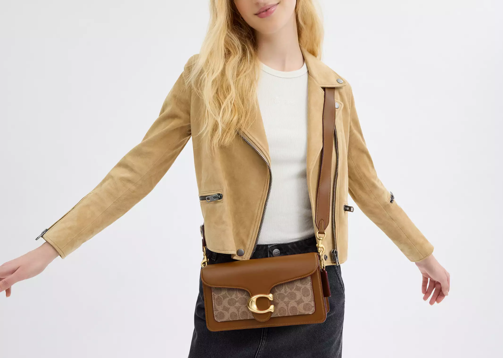 coach tabby shoulder bag 26 in signature canvas brasstan brown 3 1