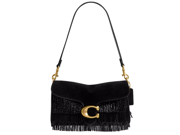 coach tabby shoulder bag 26 with crystal beaded fringe brassblack 1 1