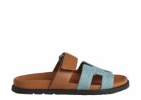 Hermes Chypre Sandal Bleu Clair Denim And Calfskin Leather